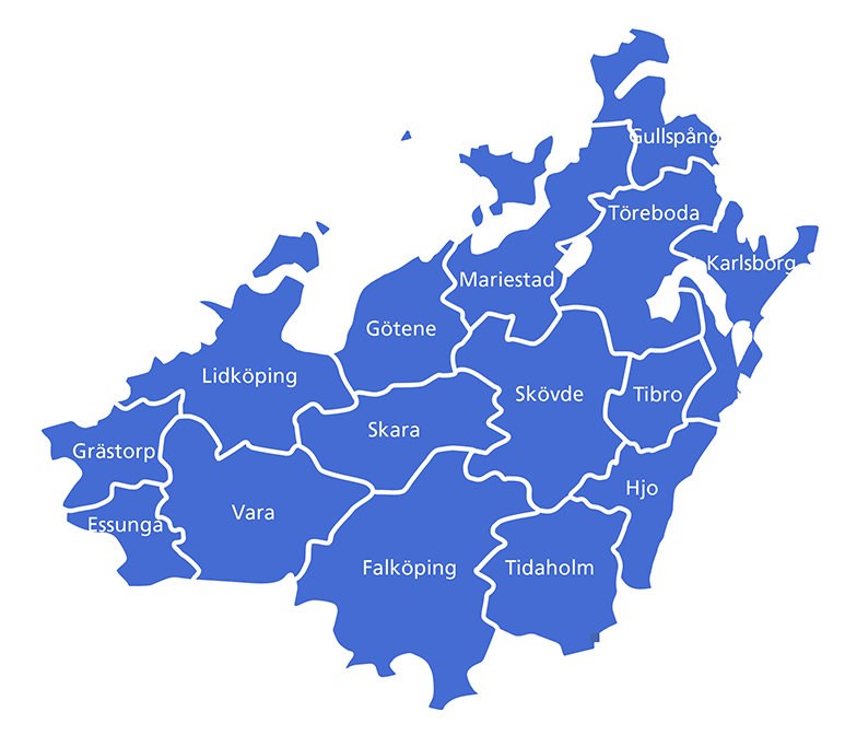 Karta Skaraborg, blå - utan logotyp