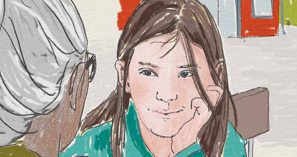 Ungdom talar med äldre person