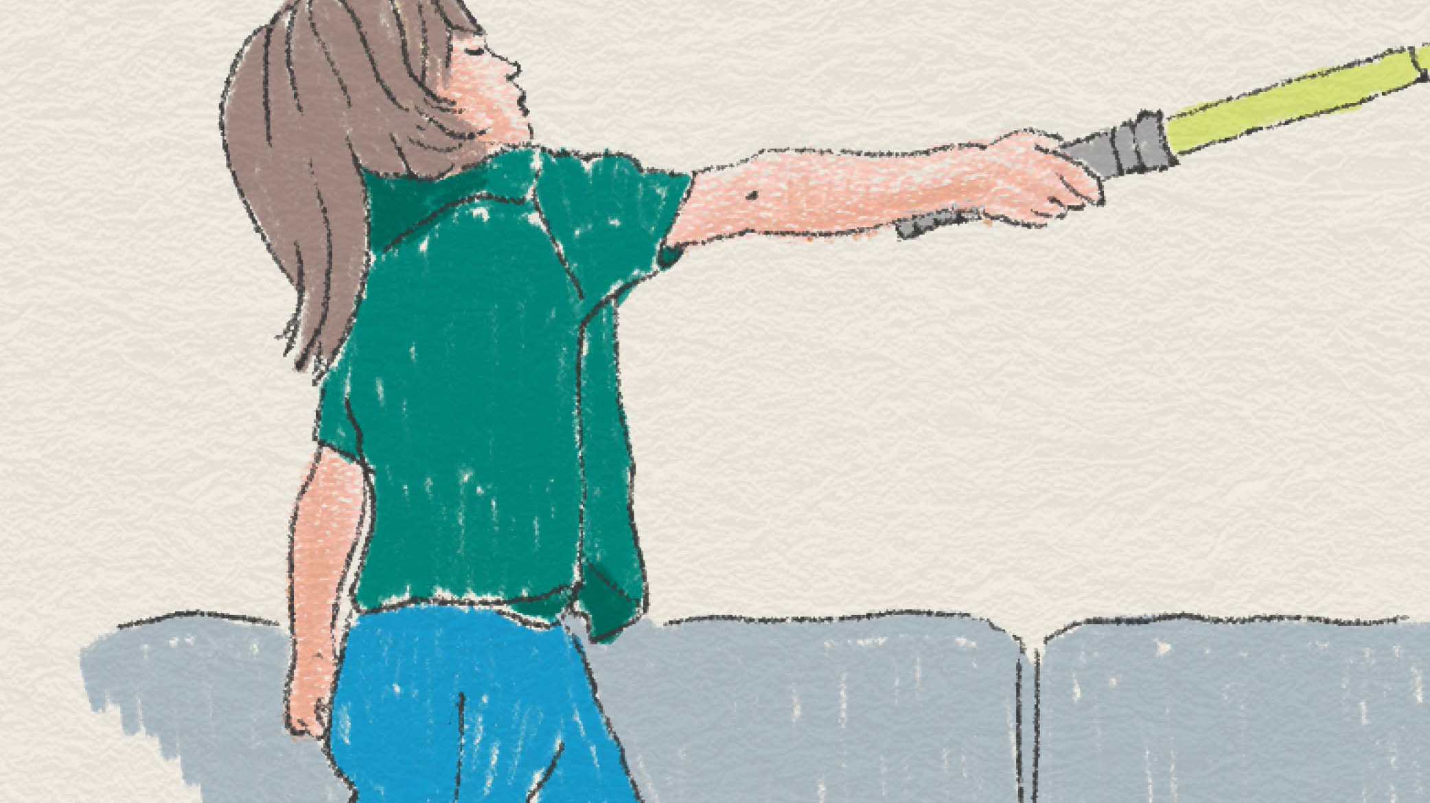 Barn med leksakssvärd